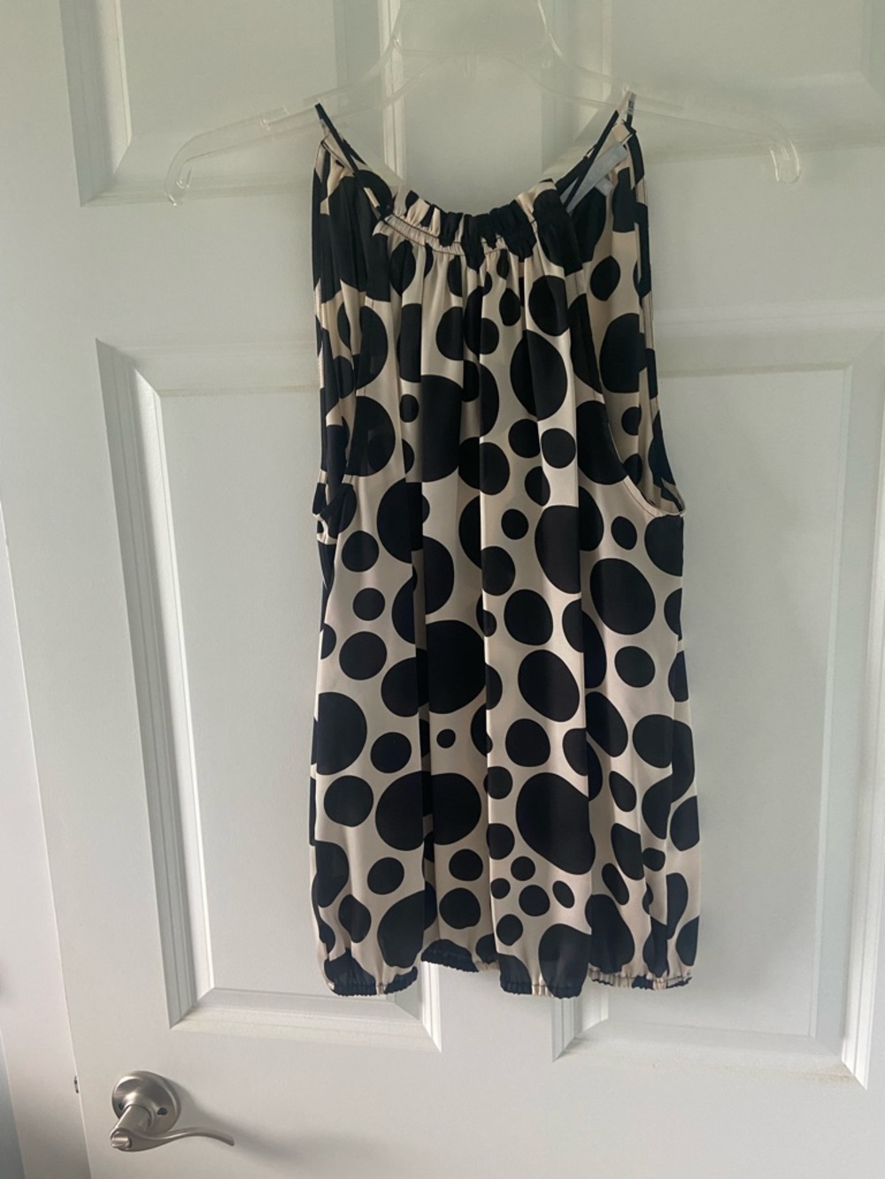 Women's Black & Cream Polka Dot shirt